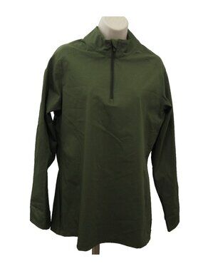 Under Armour Activewear Pullover Top Large Semi-Fitted Quarter Zip Army Green LS